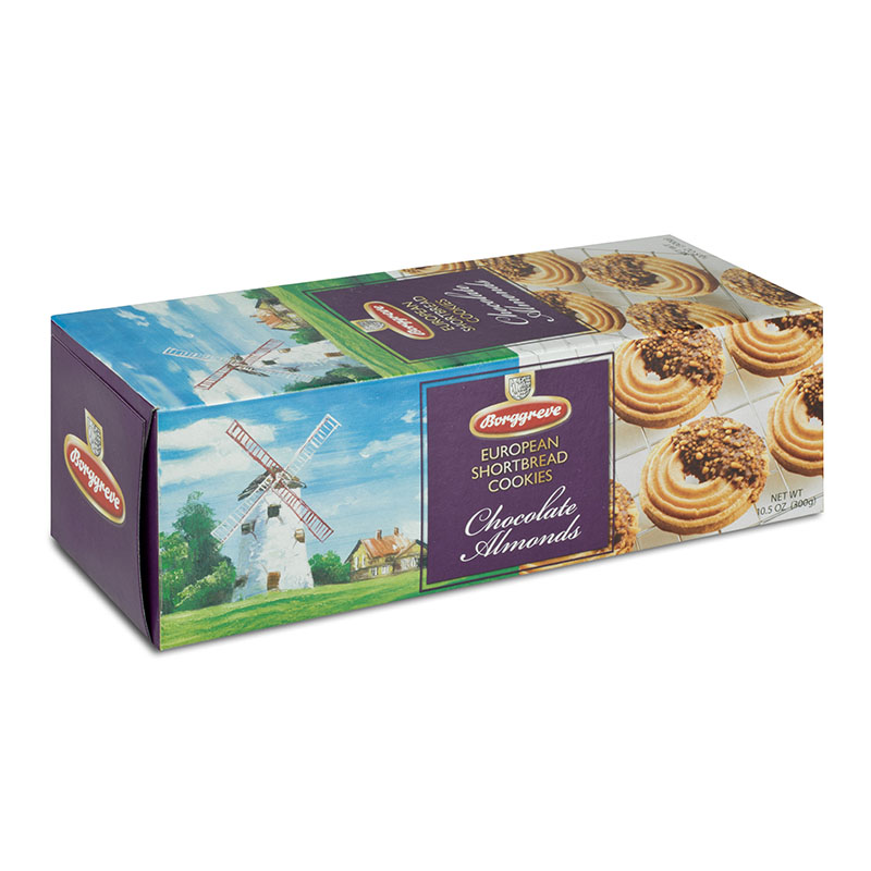 European Shortbread Cookies Chocolate Almonds - Borggreve rusk and biscuit factory, Germany