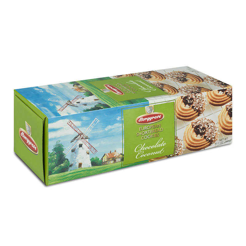 European Shortbread Cookies Chocolate Coconut - Borggreve rusk and biscuit factory, Germany