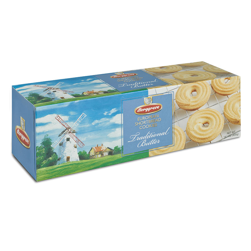 European Shortbread Cookies Traditional Butter. Shortbread biscuit rings -- Borggreve rusk and biscuit factory, Germany