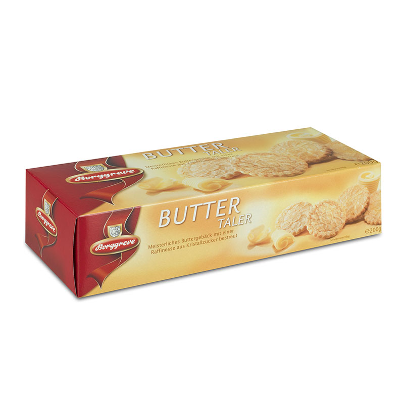 Buttertaler - Produkt von Borggreve - Buttergebäck, Butterkekse, Kristallzucker, Jahresgebäck