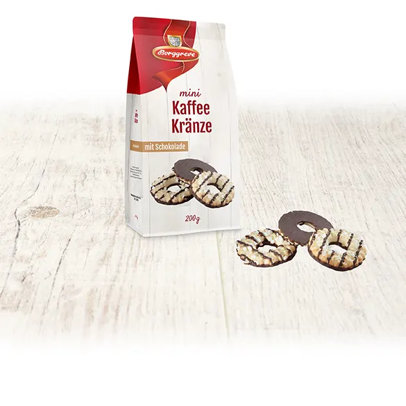 Mini Coffee Cookies with dark chocolate • Vegan cookies from Borggreve - chocolate Biscuits - Vegan